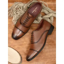 pelle albero Men Tan Brown Solid Formal Oxfords-picture-38