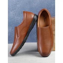 pelle albero Men Tan Leather Loafers-image-38