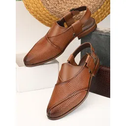 pelle albero Men Textured Leather Shoe-Style Sandals-picture-38