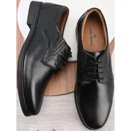 Pelle Albero Men's Black Derby Shoes-picture-31