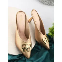 Pelle Albero Women's Antique Gold Mule Stilettos-picture-25