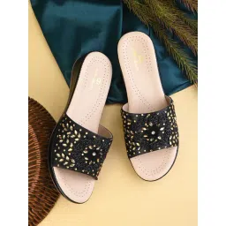 Pelle Albero Women's Black Casual Wedges-picture-20