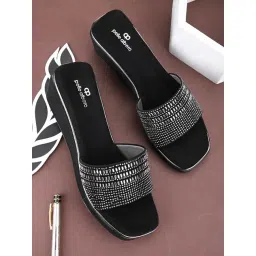 Pelle Albero Women's Black Ethnic Wedges-picture-39