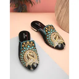 Pelle Albero Women's Black Mule Shoes-picture-42