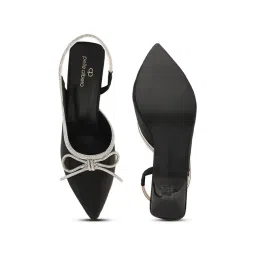 Pelle Albero Women's Black Sling Back Stilettos image 4