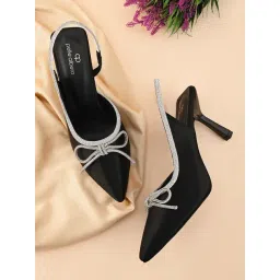 Pelle Albero Women's Black Sling Back Stilettos image 1