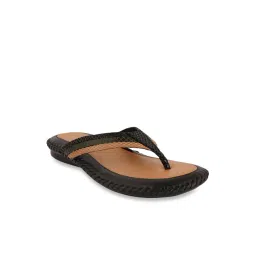 Pelle Albero Women's Black Thong Sandals-picture-46