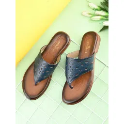 Pelle Albero Women's Blue Thong Sandals-picture-36