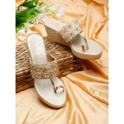 Pelle Albero Women's Gold Toe Ring Wedges-picture-28