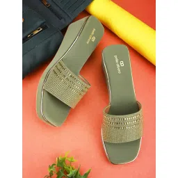 Pelle Albero Women's Green Ethnic Wedges-picture-46