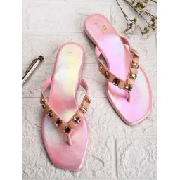 Pelle Albero Women's Rose Gold Thong Sandals-picture-30