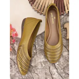 Pelle Albero Women's Yellow Flat Ballets-picture-13