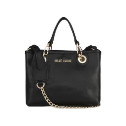 PELLE LUXUR Black Solid Medium Handbag-picture-29