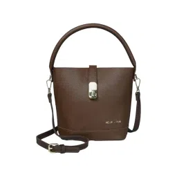 PELLE LUXUR Brown Solid Medium Sling Handbag-picture-16