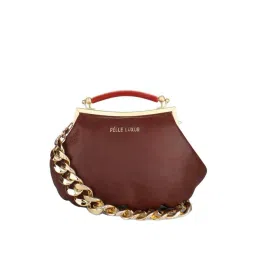 PELLE LUXUR Brown Solid Small Handbag-picture-16