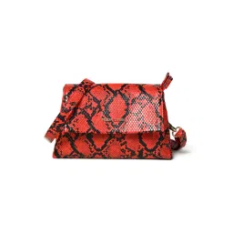 PELLE LUXUR Red & Black Animal Effect Small Cross Body Bag-picture-10
