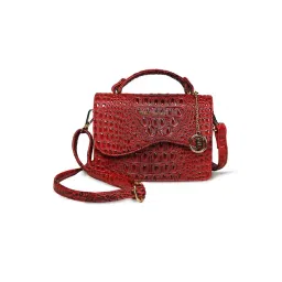 PELLE LUXUR Red Animal Effect Small Cross Body Bag-picture-41