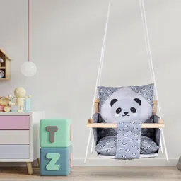 peloxo Wooden Baby Swing for Kids jhula with 2 Pillows, Hanging Swing For Baby Swings image 1