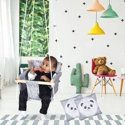 peloxo Wooden Baby Swing for Kids jhula with 2 Pillows, Hanging Swing For Baby Swings image 2