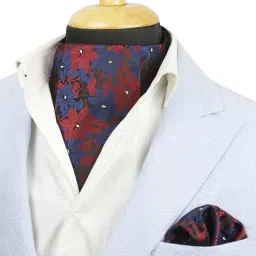 peluche Mesmerizing Floral Blue Cravat & Pocket Square set For Men image 5