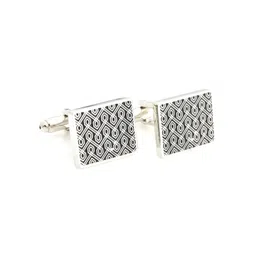 PELUCHE Black & Silver-Toned Brass Cufflink-picture-11