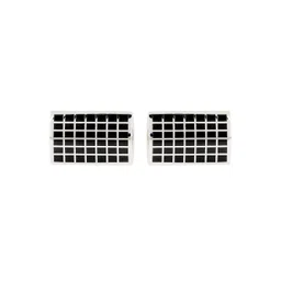 PELUCHE Black & Silver-Toned Enamel Checked Rectangle Cufflink-picture-10