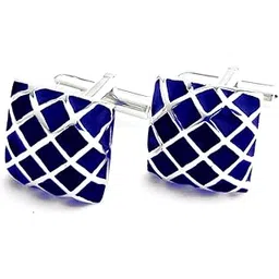 peluche Blue Enamel Cufflinks for Men-picture-15