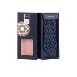 PELUCHE Blue Woven Design Broad Tie-picture-14