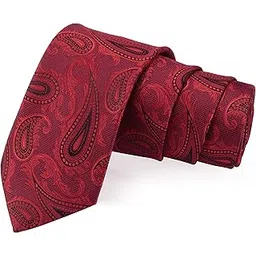 peluche Graceful Magenta & Red & Black Colored Microfiber Necktie for Men-picture-11