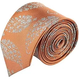 peluche Kovove Orange Floral Neck Tie For Men-picture-54