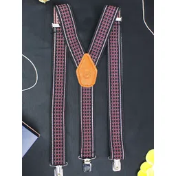 PELUCHE Men Black Patterned Honeycomb Suspenders-picture-35
