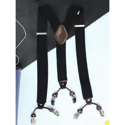 PELUCHE Men Black Solid Novelist Charmer Suspenders-picture-17