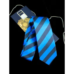 PELUCHE Men Blue & Black Striped Skinny Tie-picture-23