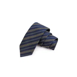 PELUCHE Men Blue & Grey Striped Skinny Tie-picture-21