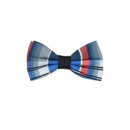 PELUCHE Men Blue & Red Striped Cotton Bow Tie-picture-38
