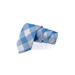 PELUCHE Men Blue Checked Broad Tie-picture-14