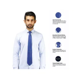 PELUCHE Men Blue Checked Broad Tie image 5