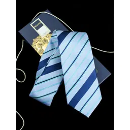 PELUCHE Men Blue Striped Broad Tie-picture-36