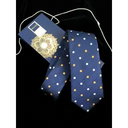 PELUCHE Men Blue Woven Design Broad Tie-picture-19