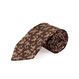 PELUCHE Men Brown & Beige Woven Design Broad Tie-picture-24
