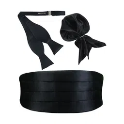 PELUCHE Men Cummerbund With Bow Tie & Pocket Square Set-picture-12