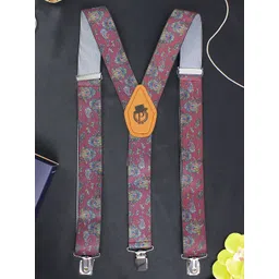 PELUCHE Men Maroon Floral Cut Patterned Suspenders-picture-26