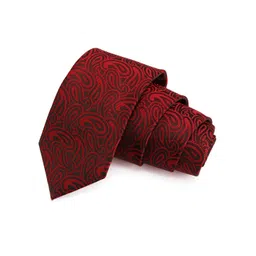 PELUCHE Men Red Woven Design Broad Tie-picture-27