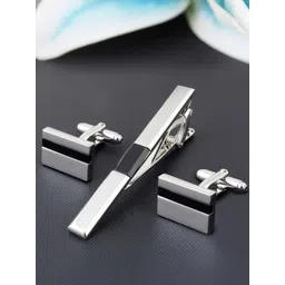 PELUCHE Men Silver-Toned & Black Rhodium-Plated Accessory Gift Set-picture-37