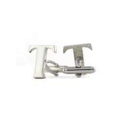 PELUCHE Silver-Toned Alphabet Cufflink image 3