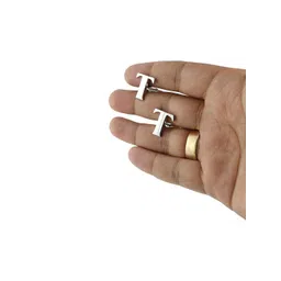 PELUCHE Silver-Toned Alphabet Cufflink image 5