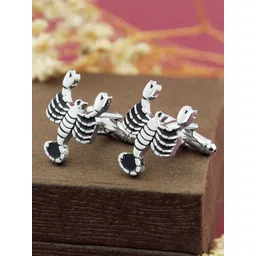 PELUCHE Silver-Toned & Black Quirky Cufflink-picture-29