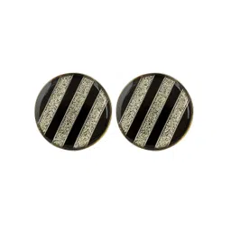 PELUCHE Silver-Toned & Black Round Cufflink-picture-40