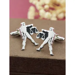 PELUCHE Silver-Toned The Libra Cufflink-picture-33