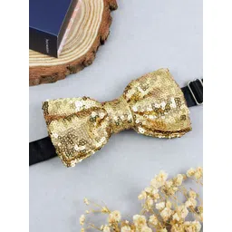 Peluche Solid Blingy Essentials Golden Sequin Bow Tie-picture-36